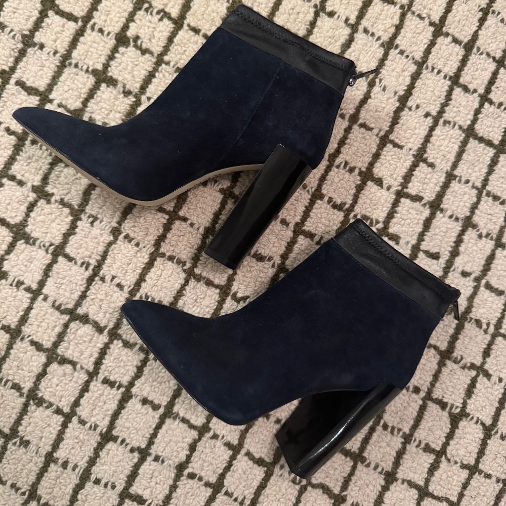 renvy navy suede boots
